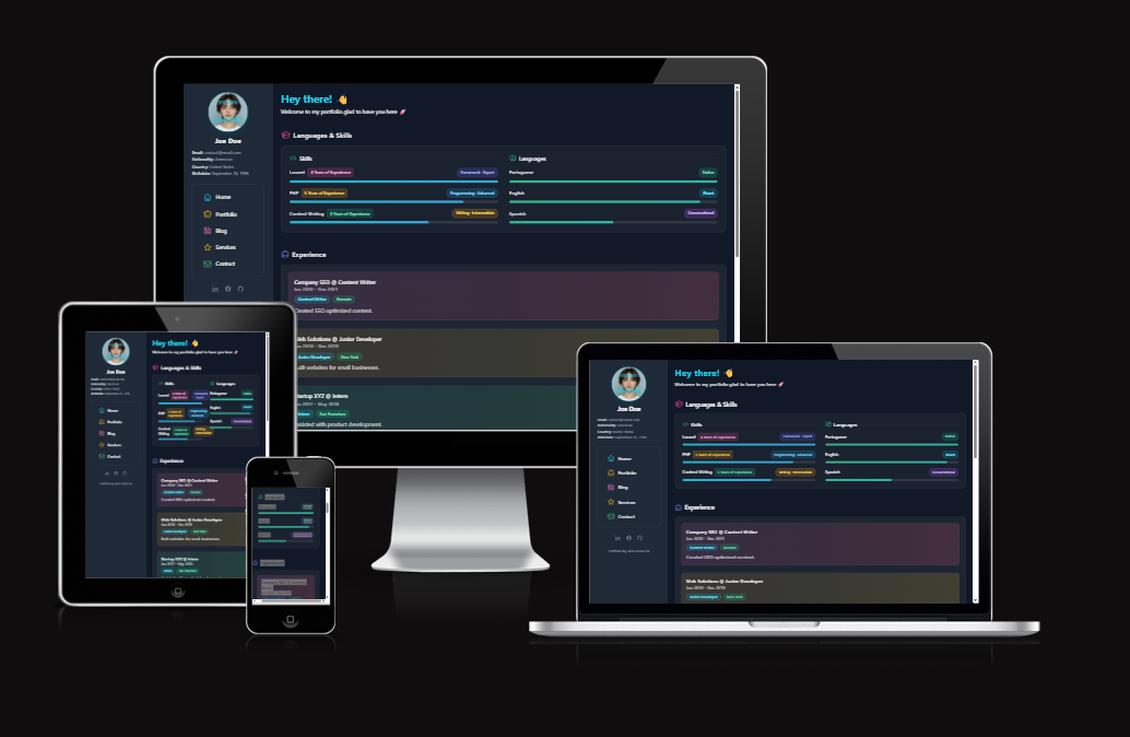 Screenshot of My Portfolio V1
